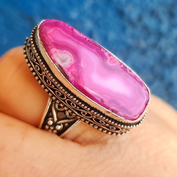 New Solar Quartz Agate 925 Silver Ring. - Picture 3 of 15